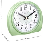 Tinload 5.5" Large Analog Alarm Clock Silent Non Ticking, Gentle Wake, Beep Sounds, Increasing Volume, Battery Operated Snooze and Manual Light, Easy Set