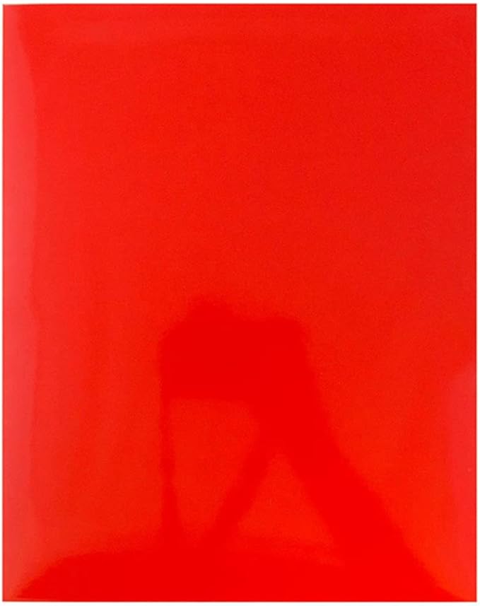 JAM PAPER Laminated Two Pocket Glossy School Folders - Letter Size - High Gloss Red - 6/Pack