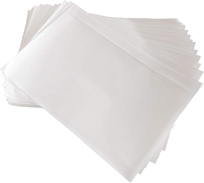 BEUYI Clear 9.5'' x 6.7'' Adhesive Shipping Label Pouches/Sleeves, Plastic Packing Slip Envelope Protector Holder, Easily Fits Half of Letter-Size Paper (60 Pack)