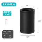 YOJIA 3.17 Gallon/12L Elegant Garbage Can,Double Layers Metal Trash Cans,Light Luxury Black Waste Basket, for Bathroom,Bedroom,Kitchen,Hotel,Office,Bank,Home,Cafe (Black 12L)