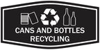 Fancy Cans and Bottles Recycling Sign (Black) - Large