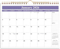 2026 Calendar - Calendar 2026 from January 2026 - December 2026, Wall Calendar 2026 with Thick Paper, 11.5" x 14.5", Purple