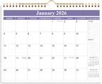 2026 Calendar - Calendar 2026 from January 2026 - December 2026, Wall Calendar 2026 with Thick Paper, 11.5" x 14.5", Purple
