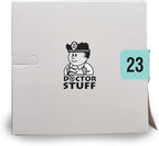 2023 Year Stickers, Doctor Stuff 2023 Chart Stickers, Aqua/Black Colored, Reynolds & Reynolds Style, USA Made Year Stickers for End Tab File Folders, 500/Roll, 1 Roll, 3/4" x 1-1/2"