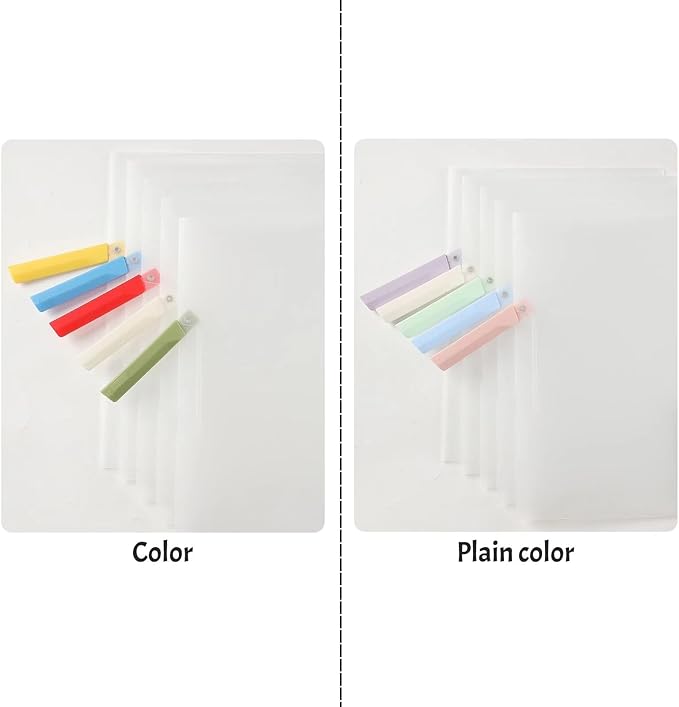 INDKOPVA Plastic Report Covers,20Pcs File Folders Letter A4 Sheet Size, Clear Front Report Covers for Documents Presentation Office School Home Organizer Binder (Plain Color, 20PCS）
