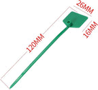 Waterproof Shipping Tags - Self Locking Nylon Writable Marker Ties for Luggage Identification, Plastic Straps Label Mark, Seal Zip Tie for Labeling - 100pcs (Green)