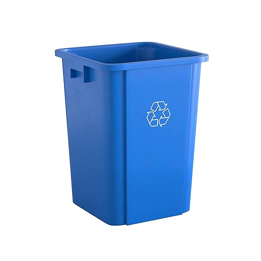 Krollen Industrial 19 Gallon Blue Square Commercial Trash Can