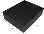 Lineco Museum Archival Drop-Front Storage Box, Acid-Free with Metal Edges, 8.5 X 10.5 X 3 inches, Black (733-2008), Set of 2