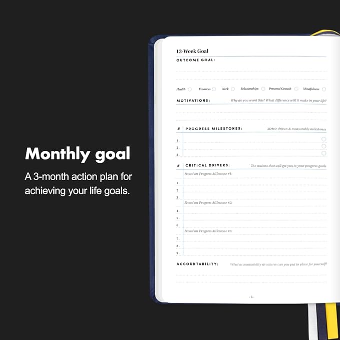 BestSelf 13-Week Self Journal & Goal Planner – Undated Daily ADHD-Friendly Journal for Men & Women | Productivity, Gratitude, Reflection & Habit Tracker | 2026 Life Organizer with Prompts, Coral