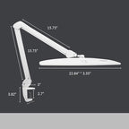 Neatfi Elite HD XL Task Lamp, 1600 Lumens, 84PCS SMD LED, 6500K, Non-Polar Dimming, Desk Light for Home, Office, and Study Room (Non-CCT with Clamp, White, 22 Inches)