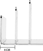 Halyuhn Acrylic Desk File Organizer 2 Pack, 4 Section Letter Organizer, Clear Folder Holder, Desktop File Holder for Document, Notebook and Newspaper, Clear Desk Storage Rack for Home and Office Use