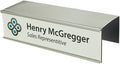 Quality Aluminum, Changeable Cubicle Nameplate Holder, Satin Silver Base, and Silver Name Plate Holder, (2" depth)