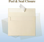 Goefun Cream Blank Cards and Envelopes, 5x7 Folded Ivory Cardstock and A7 Envelopes Self Seal 100 Pack for Wedding, Invitations, DIY Greeting Cardstock, Thank You Cards & All Occasion