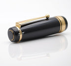 xixixiaozhu Metal Big Fountain Pen, Medium Nib 0.7mm, Includes Ink Converter & 5 Cartridges, Glossy Piano Painted Finish (Black)