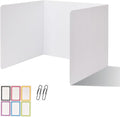 ZYINOZOC 2 Pack Desk Dividers for Students,3-Fold Privacy Screens,Testing Dividers for Classroom Waterproof,Plastic Easy Clean Privacy Shields for Student Includes Extra Labels
