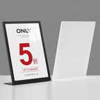 ECKEK Carbon Steel Sign Holder, Menu Displays Double Sided, Table Top Sign Stand (T Shape White A4 210×297mm/8.27×11.69 inches)