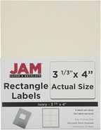 JAM PAPER Shipping Address Labels - Large - 3 1/3 x 4 - Ivory - 120/Pack