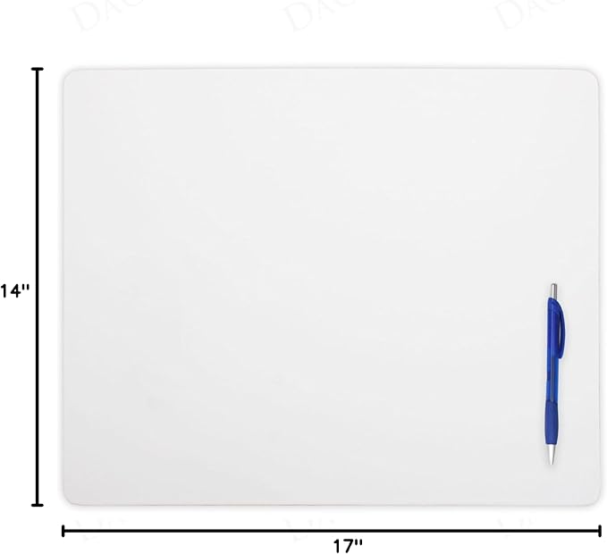 Dacasso 17" x 14" White Leatherette Luxury Conference Table Pad - Desk Blotter for Writing - Boardroom Organization & Executive Desk Decor