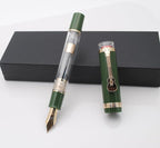 JINHAO 1935 Fountain Pen TIANDAO Series #8 Nib Ink Pen with Guitar-Shaped Clip and Ink Converter (M Nib 0.7mm, Army Green)