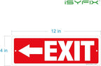 iSYFIX Exit Signs 6 Pack 12x4 Inch with Directional Left Arrows - Rust Free Aluminum, Laminated for UV, Weather, Scratch Resistance - Ideal for Offices, Schools, Theaters, Restaurants
