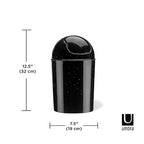 Umbra 1.25 Gallon Mini Waste Can with Removable Swing-Top Lid - Small Garbage Bin for Kitchen, Bathroom, Bedroom, Office - Compact Trash Can Fit Under Tables & Counters - Galaxy Black
