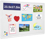 Bulletin Board - 23.5 x 17.5 inches Decorative Felt Pin Board - Cork Board Alternative for Wall - Foldable Photo Board Self-Adhesive Prayer Board with 20 Pushpins - Warm White