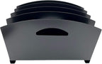 Huron Desktop File Organizer Vertical 4 Slot w/Handles, Black Steel