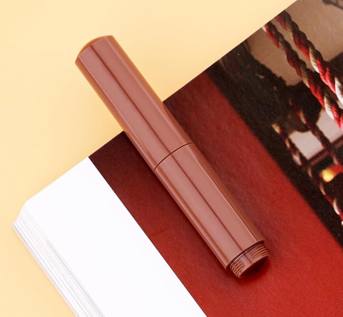 czxwyst Majohn Wancai 2.0 Mini Pocket-Size Eyedropper Fountain Pen (EF Nib 0.38mm, Maillard Brown)
