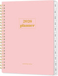 SUNEE 2026 Planner, Weekly and Monthly Calendar Planner, January 2026-December 2026, Daily Agenda with Tabs, Note Pages, Spiral Binding, 6.4"x8.3", Pink