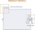 MXG Magnetic White Board Dry Erase, 10x14 Inch Double Sided Small Whiteboard with Stand, Includes 4 Markers, 4 Magnets & Eraser, Portable White Board for Desktop,Wall,Office,&Classroom