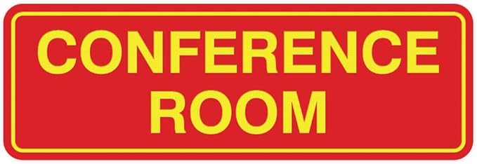 Standard Conference Room Sign - Red/Yellow - Large 2 Pack