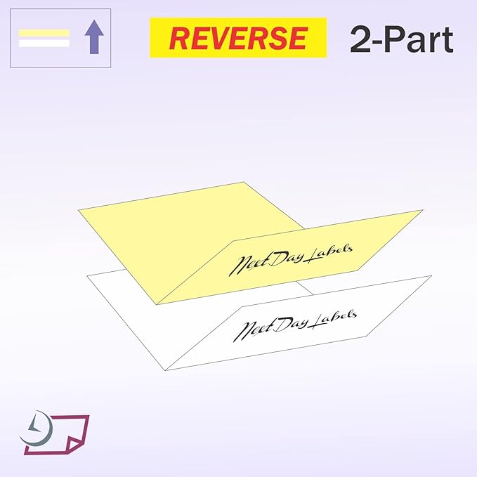 NextDayLabels - Superior Carbon-less NCR, Pre Collated Paper, 500 Sheets Per Pack (8-1/2" x 11" 2 Part Reverse, #5887)