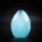 QFkris Crystal Blessings Paperweight Easter Eggs 3.4" Blown Glass Art Figurine Collectibles Desk Decor (Sky Blue)