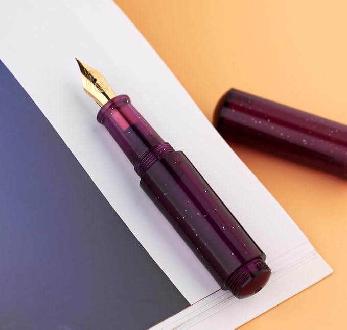 czxwyst Majohn Wancai 2.0 Mini Pocket-Size Eyedropper Fountain Pen (EF Nib 0.38mm, Starry Purple)