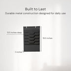 MAXXBUILD 4 Tier Wall Mounted File Organizer, Metal Task Rack for Office Documents, Mail & Folders, Space-Saving Office Wall Organizer, Black 19.5”H