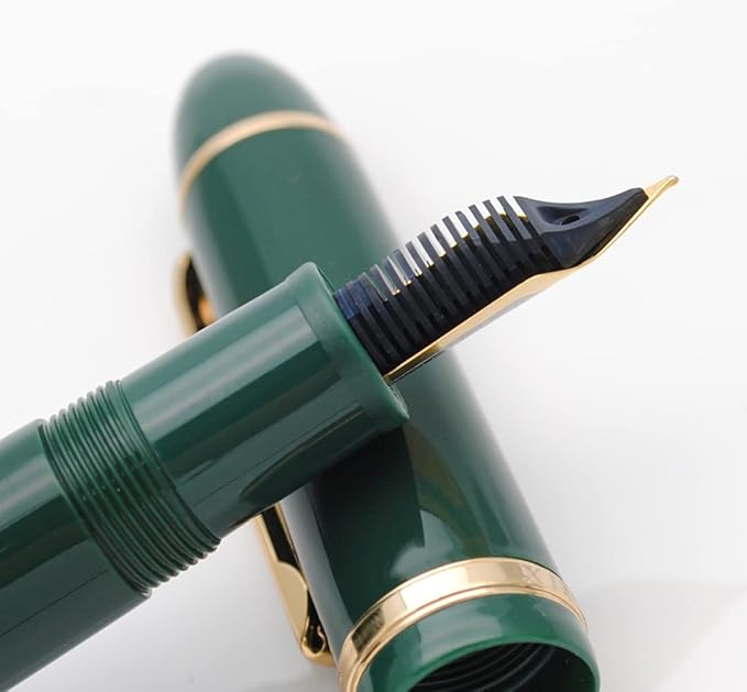 JINHAO X159 Fountain Pen (EF Nib 0.38mm, Dark Green with Gold Clip)