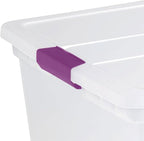 Sterilite 8-Pack 110 Quart ClearView Latch Box, Stackable Organizer Bins with Latching Lids - Clear Plastic Organization Containers for Closet, Bedroom, Shelving Units and Everyday Home Storage