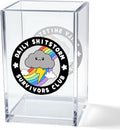 Vgrti Daily Sh!tstorm Survivors Club Acrylic Cosmetic Pencil Pen Holder Cup, Funny Rainbow Storm Cloud Desk Organizer Accessory for Home Office Decor, Humor Sarcastic Work Gifts for Women Men Coworker