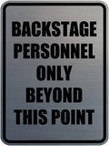 Portrait Round Backstage Personnel Only Beyond This Point Door or Wall Sign Easy Installation | Music | Concert | Festivals Sign (Brushed Silver) - Large