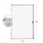 BEST BOARD Lockable Magnetic Enclosed 36x24 inches Dry-Erase whiteboard, Tamper-Resistant Wall-Mounted Display whiteboard, Aluminum-Framed Window whiteboard (White)
