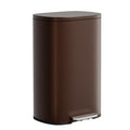 PayLessHere Stainless Steel Trash Can with Lid - Removable Inner Bucket, Foot Pedal Soft Close for Office, Home, Kitchen Garbage Bin (Brown, 13 G)