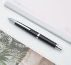 JINHAO 20 Press Fountain Pen, Retractable Capless Resin Pen with Ink Converter (EF Nib 0.4mm, Bright Black)