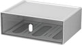 OSteed Desktop Drawers, Desk Organizer with 1 Large Drawer & Upright Handles, Stackable Plastic Storage Box for Home Collection, Cosmetics, Office Supplies (Tall Layer, White & Clear)