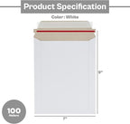PSBM 100 PCS 7 x 9 Inch White Rigid Photo Mailers, Cardboard Shipping Envelopes, Mailers for Shipping Photos, CDs, Documents, Catalogue, Or any Flat Object