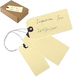 INNOVART Shipping Tags Double Wired 3 3/4" x 1 7/8", Manila Wire Tag with Reinforced Eyelet, Manila Tag Case of 1000