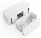 Power Strip Cover Box - Hide Power Strip for TVs and Computers, Electrically Safe Cord Organizer Box, Cord Box Crafted from Durable ABS Material (2pack,White)