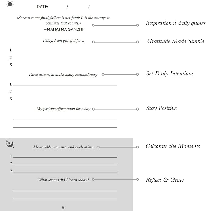 Gratitude Journal – 5 Minute Daily Reflection with Prompts for Mindfulness, Self Care & Positive Thinking, 300 Seconds Guided Journal Pink Edition for Women & Men