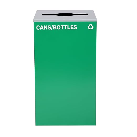 Alpine Mixed Lid Industries 29 Gallon Sturdy Steel Cube Recycling Container, Square Opening - 3 Color Cans Available Sold Separately (Lid Mixed Opening)
