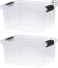 Superio Storage Bins with Lids- 2 Pack, 6.6 Qt Clear Boxes for Organizing, Stackable Plastic Containers- BPA Free, Non-Toxic, Odor Free, Organizer for Home, Office, Dorm