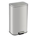Takywep 5.2 Gallon Brushed Stainless Steel Trash Can with Soft-Close Lid, 3.2/5.3/8/13.2 Gallon Smudge-Resistant Compact Garbage Bin for Kitchen, Bathroom, Office - Black & White